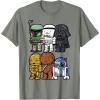 image:imageStar Wars Boba Trooper Vader Chewie Chibi Graphic TShirt TShirtOlive Heather