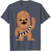 image:imageStar Wars Chewbacca Cutie Cartoon Chewie Graphic TShirt TShirtHeather Blue