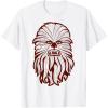 image:imageStar Wars Chewbacca Head 70s Retro Line Art Graphic TShirt TShirtWhite