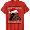 image:imageStar Wars Chewie Santa Hat Ugly Christmas Sweater TShirt TShirtRed
