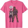 image:imageStar Wars Han Chewies Got My Back Doodle Graphic TShirt TShirtPink Heather