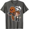 image:imageStar Wars Han Solo Chewie Cute Cartoon Style Graphic TShirt TShirtAsphalt Grey