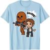 image:imageStar Wars Han Solo Chewie Cute Cartoon Style Graphic TShirt TShirtBaby Blue