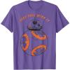 image:imageStar Wars Last Jedi BB8 Just Roll With It Graphic TShirt TShirtPurple Heather
