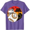 image:imageStar Wars Last Jedi BB8 Retro Sunset Rollabout TShirt TShirtPurple Heather