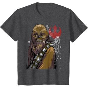 image:imageKids Star Wars Chewbacca Rebel Team Sketch Graphic TShirt B1 TShirtDark Heather Grey