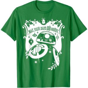 image:imageStar Wars BB8 May Your Days BB Merry Christmas TShirt TShirtKelly Green