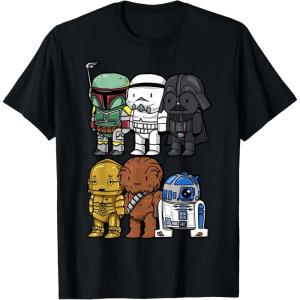 image:imageStar Wars Boba Trooper Vader Chewie Chibi Graphic TShirt TShirtBlack