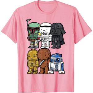 image:imageStar Wars Boba Trooper Vader Chewie Chibi Graphic TShirt TShirtPink