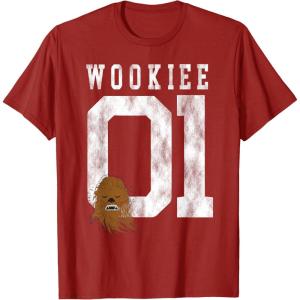image:imageStar Wars Chewbacca Chewie Wookie Jersey TShirt TShirtCranberry Red