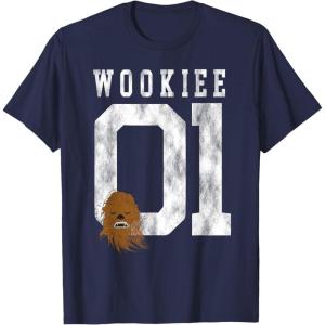 image:imageStar Wars Chewbacca Chewie Wookie Jersey TShirt TShirtNavy Blue
