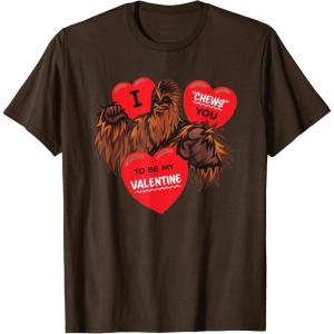 image:imageStar Wars Chewbacca Chews You Heart Valentines Day TShirtBrown