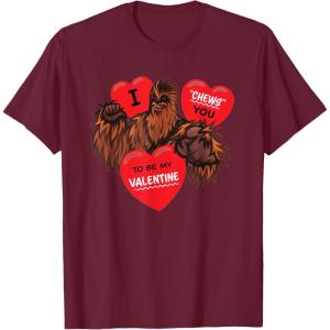 image:imageStar Wars Chewbacca Chews You Heart Valentines Day TShirtBurgundy