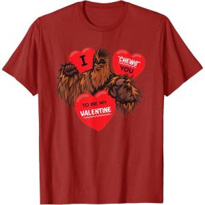 image:imageStar Wars Chewbacca Chews You Heart Valentines Day TShirtCranberry Red