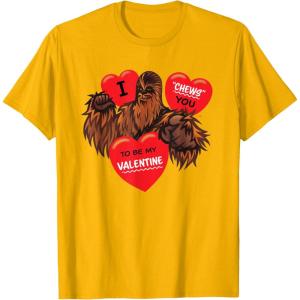 image:imageStar Wars Chewbacca Chews You Heart Valentines Day TShirtGolden Yellow