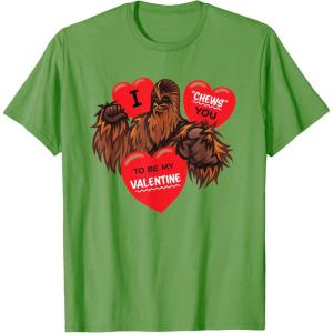 image:imageStar Wars Chewbacca Chews You Heart Valentines Day TShirtGrass Green