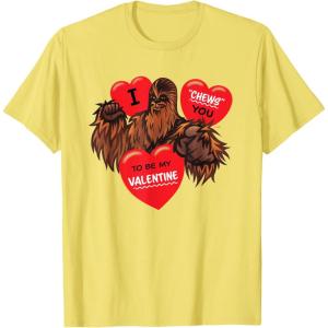 image:imageStar Wars Chewbacca Chews You Heart Valentines Day TShirtLemon Yellow