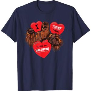 image:imageStar Wars Chewbacca Chews You Heart Valentines Day TShirtNavy Blue