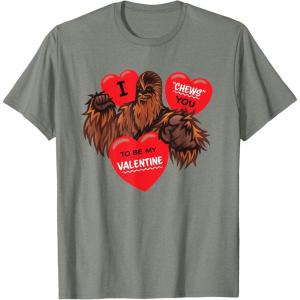 image:imageStar Wars Chewbacca Chews You Heart Valentines Day TShirtOlive Heather