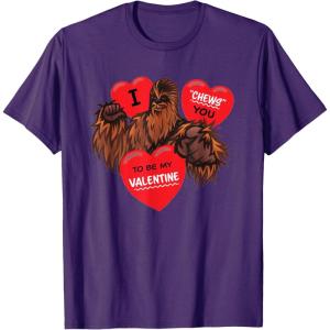 image:imageStar Wars Chewbacca Chews You Heart Valentines Day TShirtPurple