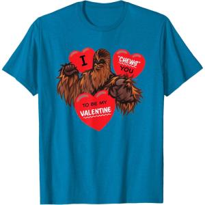 image:imageStar Wars Chewbacca Chews You Heart Valentines Day TShirtSapphire Blue