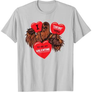 image:imageStar Wars Chewbacca Chews You Heart Valentines Day TShirtSilver Grey