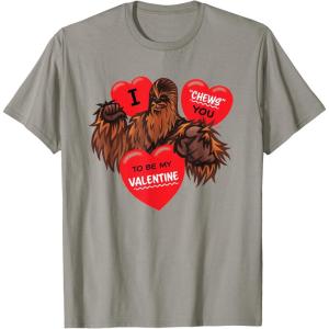 image:imageStar Wars Chewbacca Chews You Heart Valentines Day TShirtSlate Grey