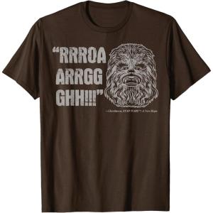 image:imageStar Wars Chewbacca Classic RRROAARRGGGHH Graphic TShirt TShirtBrown