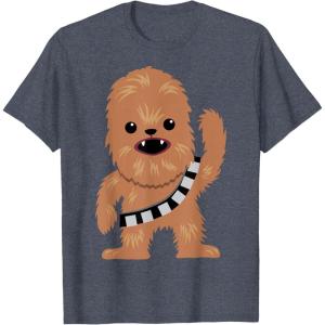 image:imageStar Wars Chewbacca Cutie Cartoon Chewie Graphic TShirt TShirtHeather Blue