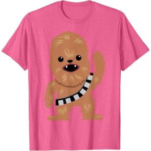 image:imageStar Wars Chewbacca Cutie Cartoon Chewie Graphic TShirt TShirtPink Heather