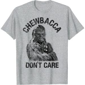 image:imageStar Wars Chewbacca Dont Care Funny Logo TShirtHeather Grey