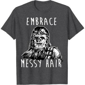 image:imageStar Wars Chewbacca Embrace Messy Hair TShirtDark Heather Grey