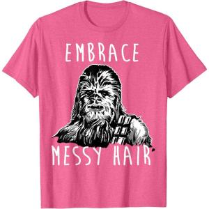 image:imageStar Wars Chewbacca Embrace Messy Hair TShirtPink Heather