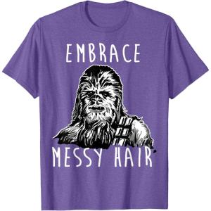 image:imageStar Wars Chewbacca Embrace Messy Hair TShirtPurple Heather