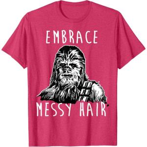 image:imageStar Wars Chewbacca Embrace Messy Hair TShirtRed Heather
