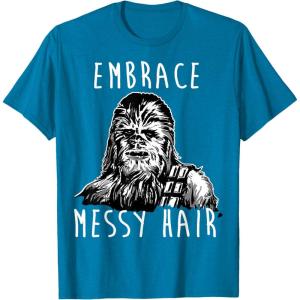 image:imageStar Wars Chewbacca Embrace Messy Hair TShirtSapphire Blue
