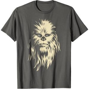 image:imageStar Wars Chewbacca Face Shadow Graphic TShirt TShirtAsphalt Grey