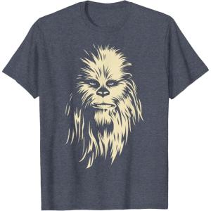 image:imageStar Wars Chewbacca Face Shadow Graphic TShirt TShirtHeather Blue