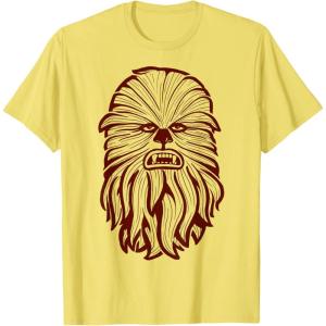 image:imageStar Wars Chewbacca Head 70s Retro Line Art Graphic TShirt TShirtLemon Yellow