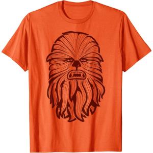image:imageStar Wars Chewbacca Head 70s Retro Line Art Graphic TShirt TShirtOrange