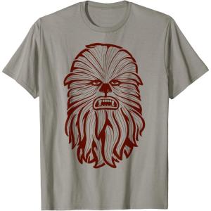 image:imageStar Wars Chewbacca Head 70s Retro Line Art Graphic TShirt TShirtSlate Grey