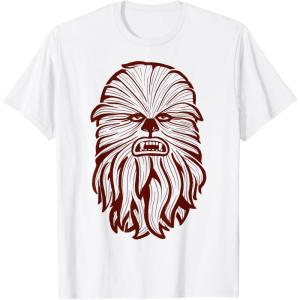 image:imageStar Wars Chewbacca Head 70s Retro Line Art Graphic TShirt TShirtWhite