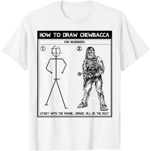 image:imageStar Wars Chewbacca How To Draw For Beginners TShirtWhite