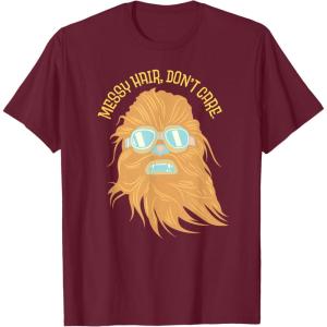 image:imageStar Wars Chewbacca Messy Hair Dont Care TShirtBurgundy