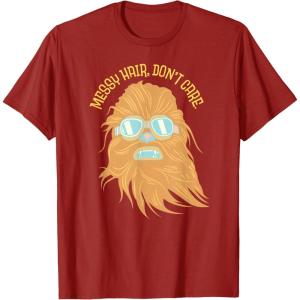image:imageStar Wars Chewbacca Messy Hair Dont Care TShirtCranberry Red