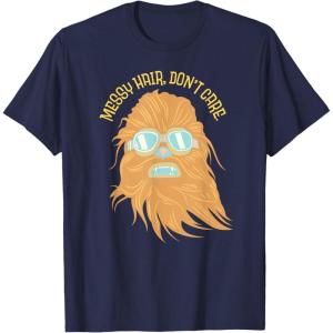 image:imageStar Wars Chewbacca Messy Hair Dont Care TShirtNavy Blue