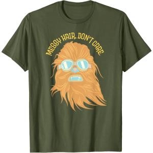 image:imageStar Wars Chewbacca Messy Hair Dont Care TShirtOlive Green