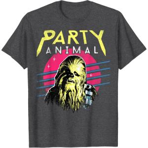 image:imageStar Wars Chewbacca Neon Party Animal TShirtDark Heather Grey