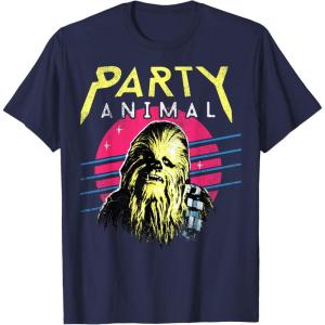 image:imageStar Wars Chewbacca Neon Party Animal TShirtNavy Blue