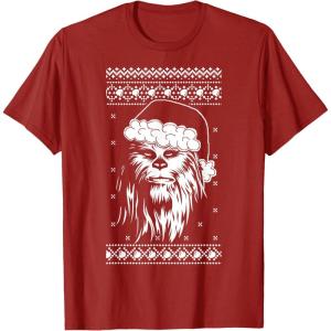 image:imageStar Wars Chewbacca Ugly Christmas Sweater Santa TShirt TShirtCranberry Red